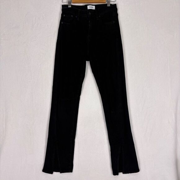 Pistola Revolve Black High Waisted Slit Front Bootcut Jeans Women's Size 25 - Picture 1 of 13